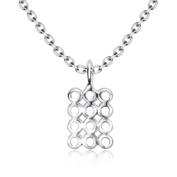 Flat hole Shaped Silver Necklace SPE-5259